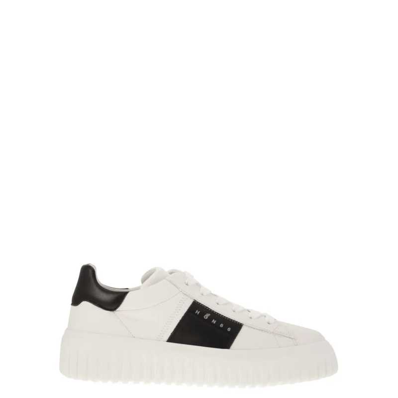 Hogan Lage-top sneaker Sporty Nappa Leather Sneakers With Vertical Stripe White