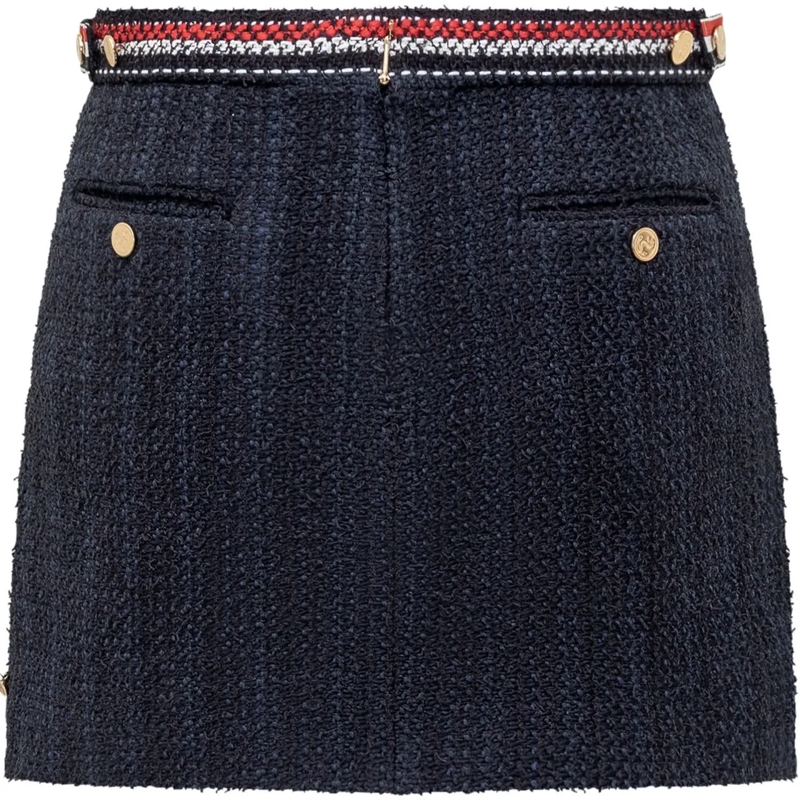 Thom Browne Minijupe Gonna RWB in Tweed dunkelblau(Image 2)