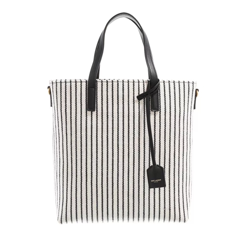 Saint Laurent Kate Small Shoulder Bag Cream Black Rymlig shoppingväska