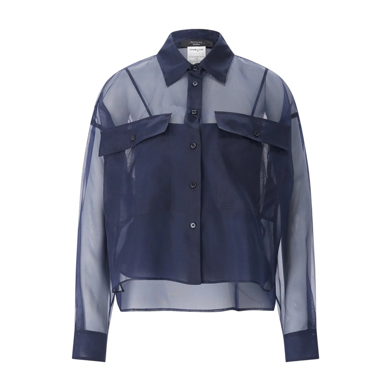 WEEKEND Max Mara Bluse Hemdbluse Colomba blau