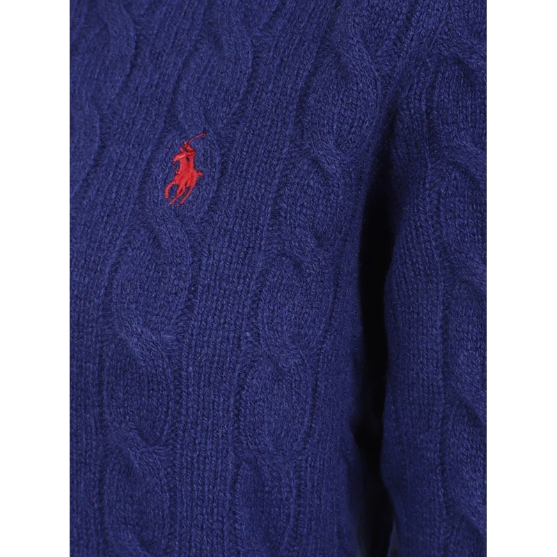 Polo Ralph Lauren Langärmeliges Oberteil Long-Sleeved Cable Knit Sweater In Wool-Cashmere B Blue