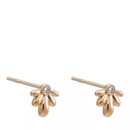 Rachel Jackson London 9K Solid Diamond Flower Stud Earring gold Orecchini a bottone