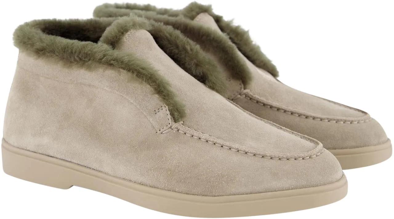 Thumbnail - Santoni Loafer - Dames Fortune Fur Loafer Bruin - Gr. 39,5 (EU) - in Beige - für Damen