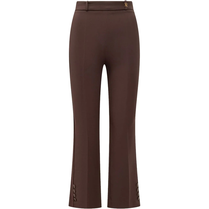 Elisabetta Franchi Hose Pantalone  a Zampa con Bottoni braun