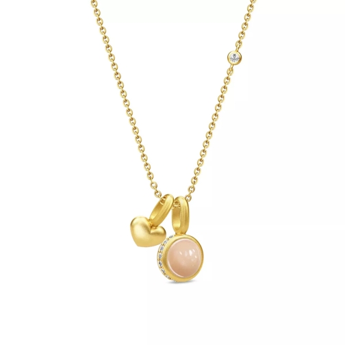 Julie Sandlau Luna Love Necklace Gold/Peach Mellanlångt halsband