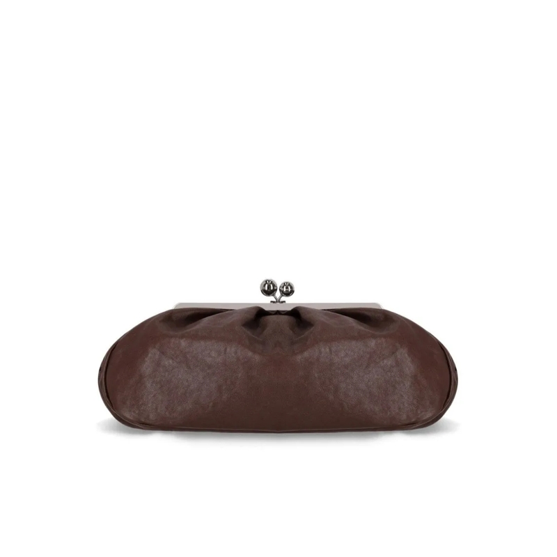 Max Mara Pochette Pasticcino Cristin Large Dark Brown Clutch Brown