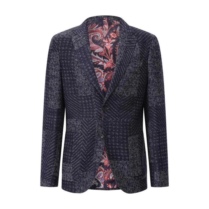 Etro Colbert Sakko aus Woll-Mix blau