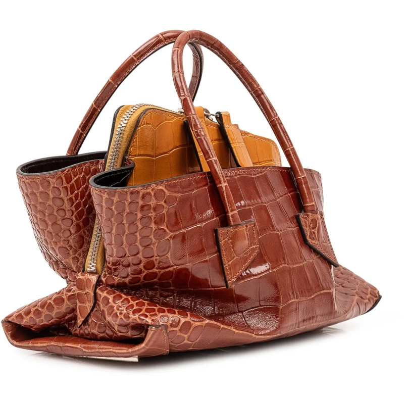 The Attico Tote Borsa La Passeggiata Mini con Motivo Coccodrillo braun(Image 3)