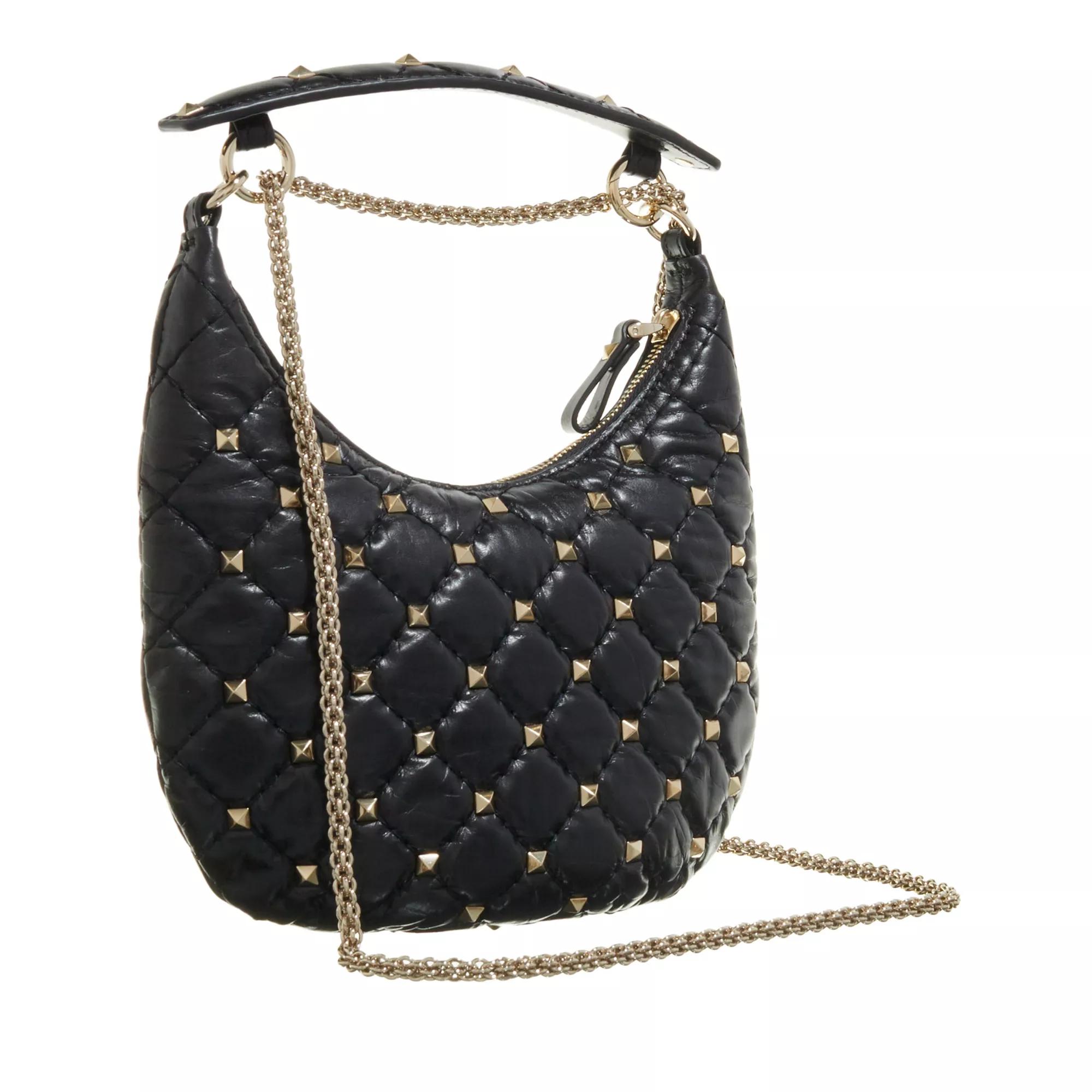 Valentino Garavani Hobo bags Mini Hobo Rockstud Spike in zwart