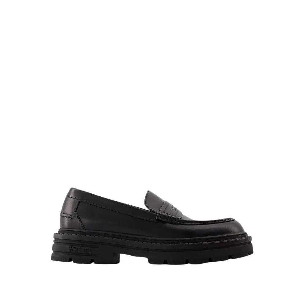 Versace Loafers & Ballerinas - Adriano Loafers - Leather - Black - Gr. 40 (EU) - in Schwarz - für Damen