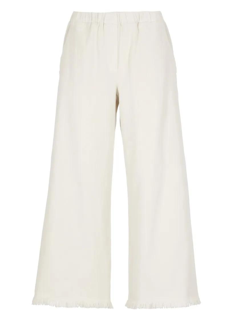 Thumbnail - Antonelli - Ivory Cotton Pants - Größe 40 - beige