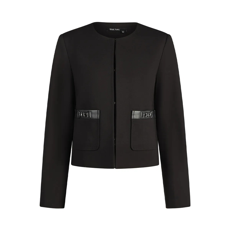 Marc Aurel Blazer Blazerjacke- mit Schmuckdetail- Blende aus vega schwarz