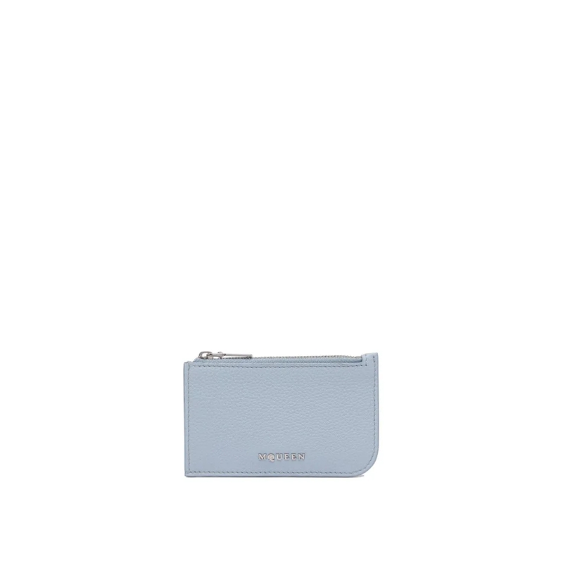 Alexander McQueen Geldbörse Light Blue Leather Wallet Blue