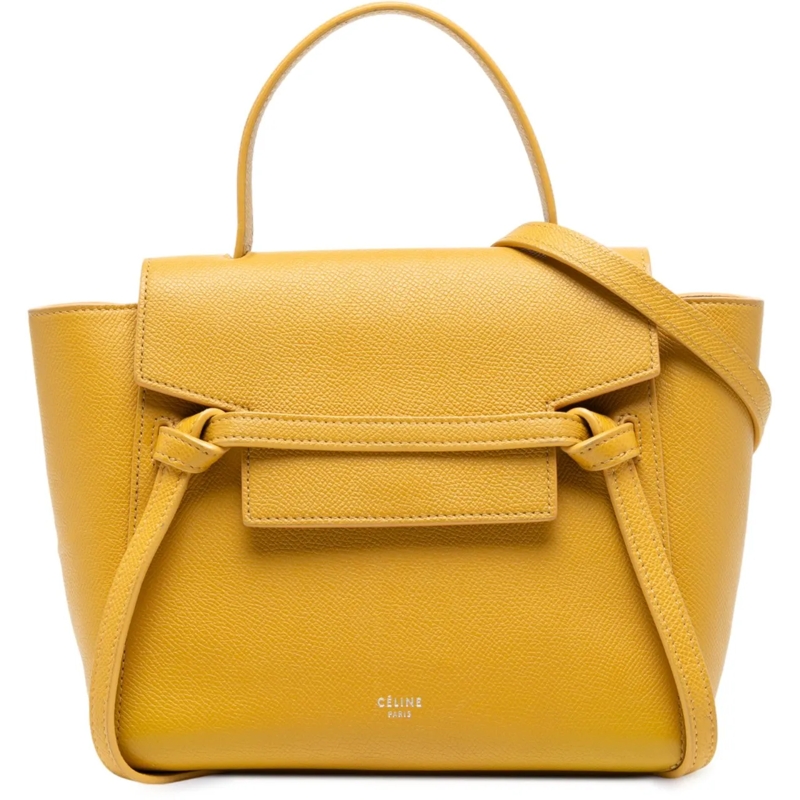 Celine Schultertasche Nano Grained Calfskin Belt Bag gelb