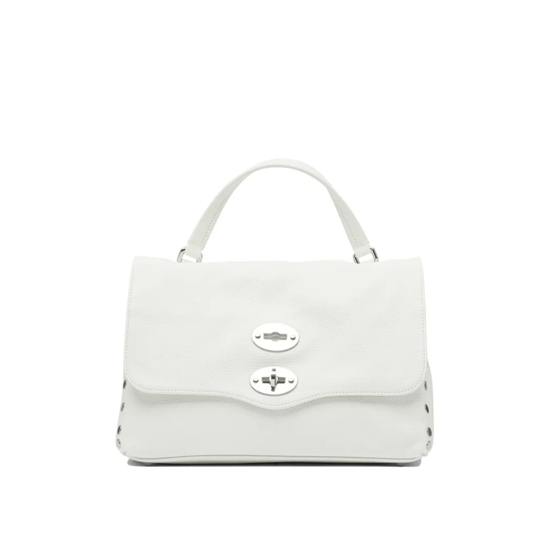 Zanellato Schultertasche Rectangular White Leather Handbag With Silver-Tone White