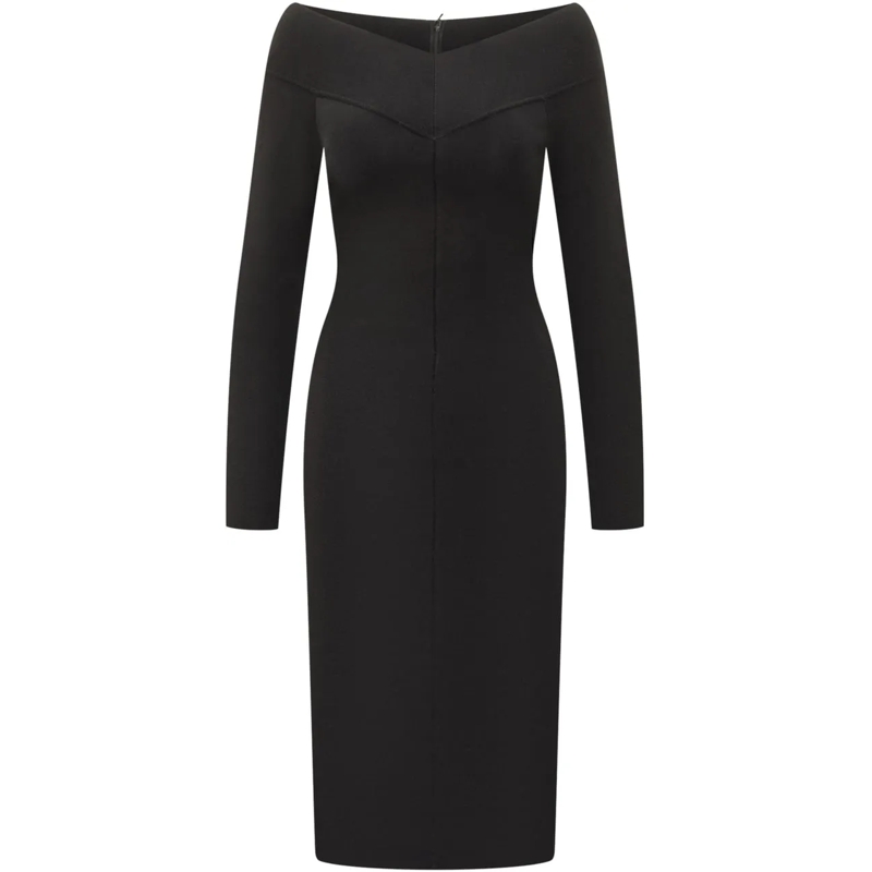 Stella McCartney Robe midi Stella McCartney Abito Off Shoulder schwarz