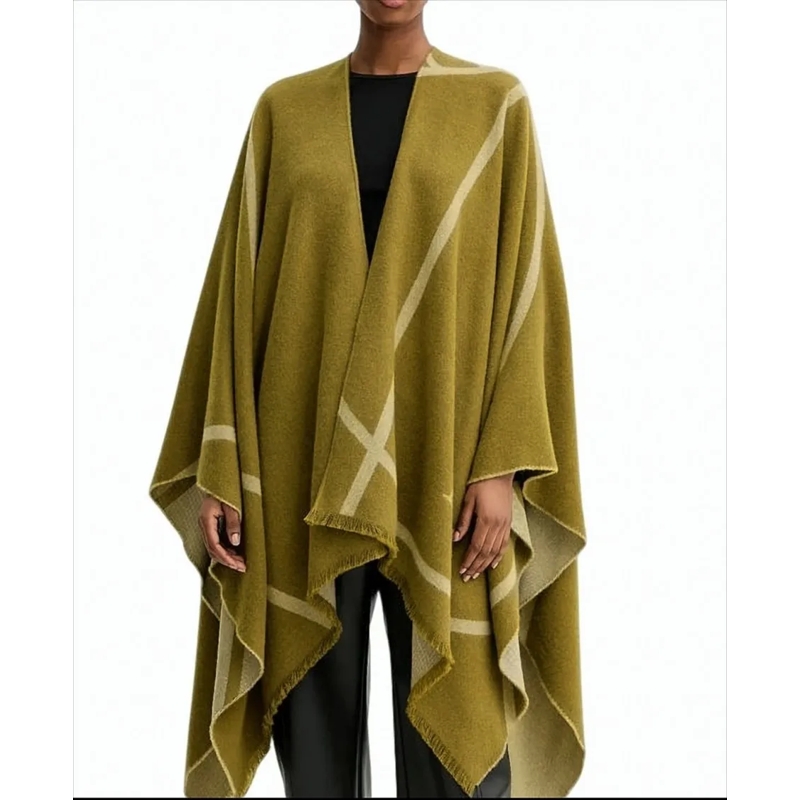 Max Mara Cape Patterned Knit Poncho With Fringed Edges White