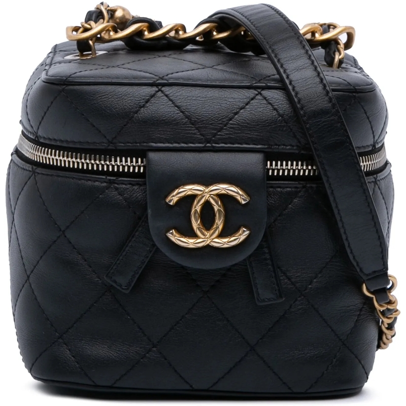 Chanel Sac à bandoulière Small CC Lambskin Vanity Case schwarz