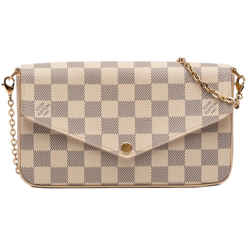 Louis Vuitton Schultertasche Damier Azur Pochette Felicie weiß