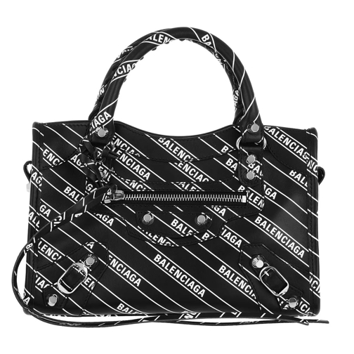 Balenciaga Logo City Bag Mini Leather Black/White Crossbody Bag