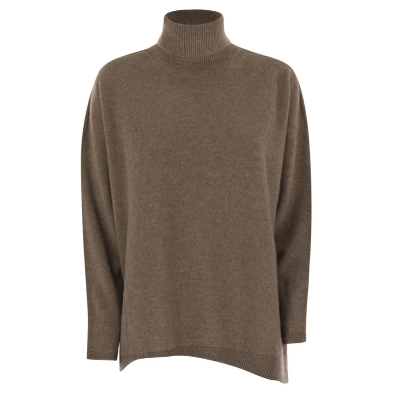 Vanise Rollkragenpullover Giuly - Maxi Cashmere Turtleneck Brown