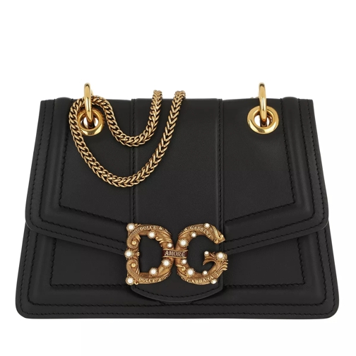Dolce&Gabbana DG Amore Bag Calfskin Leather Black Crossbody Bag