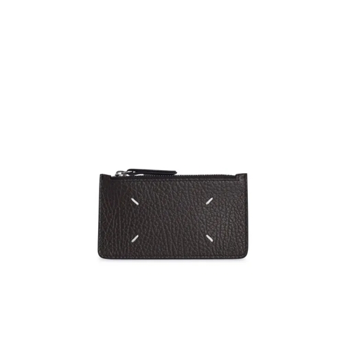 Maison Margiela Brown Leather Cardholder Black Porte-cartes