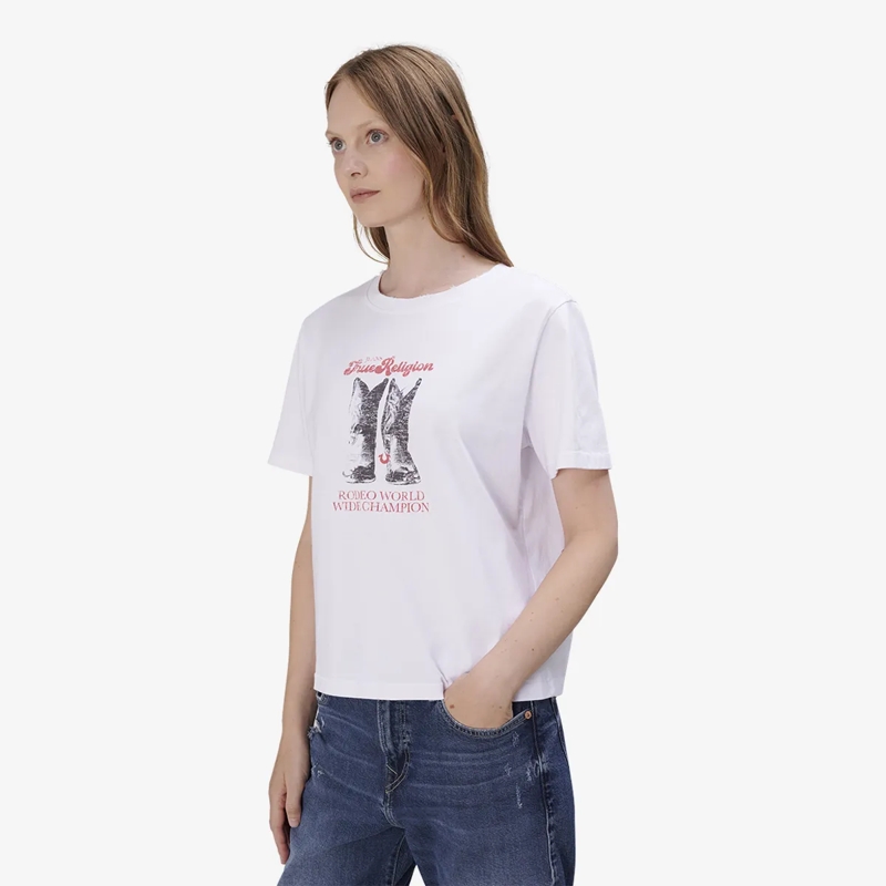 True Religion Top T-Shirt BOOTS weiss(Image 7)
