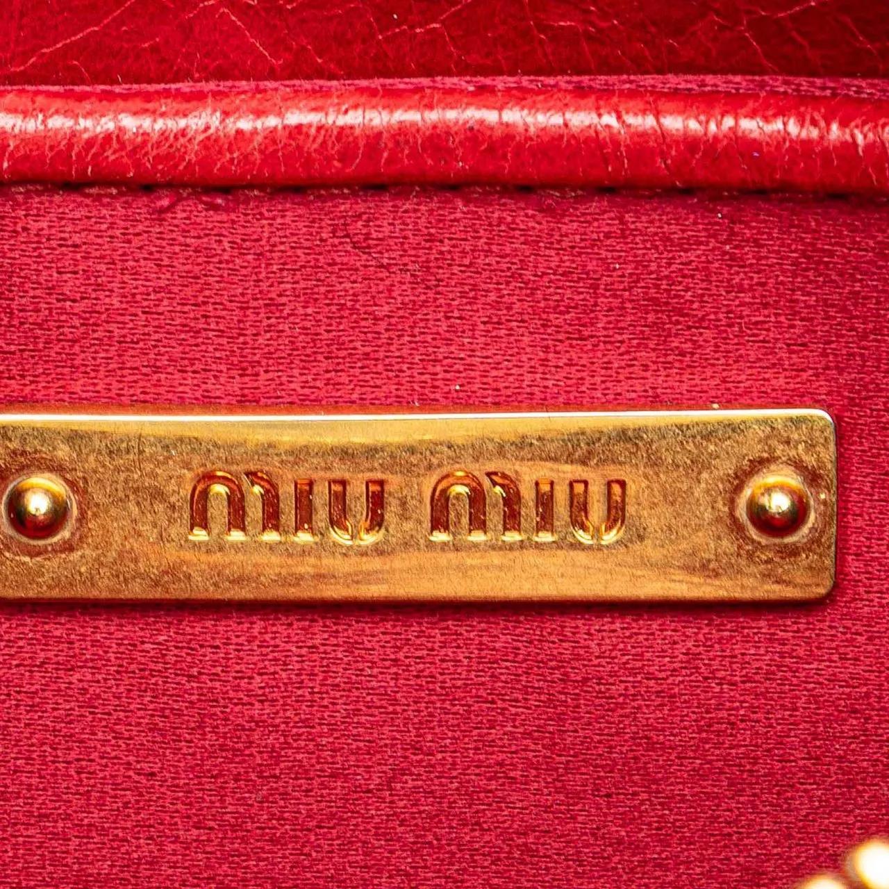 Thumbnail - Miu Miu Clutches - Vitello Shine Bow Wristlet Clutch - Gr. unisize - in Rot - für Damen