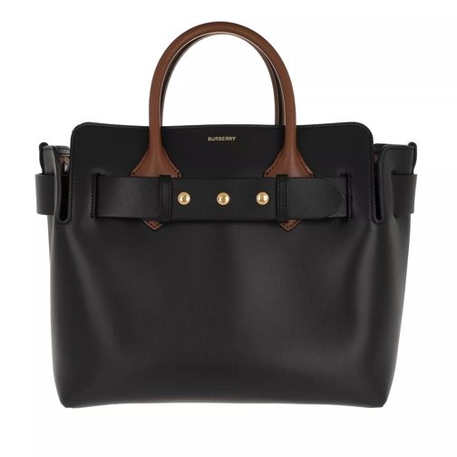 Burberry Triple Stud Belted Tote Leather Black Tote