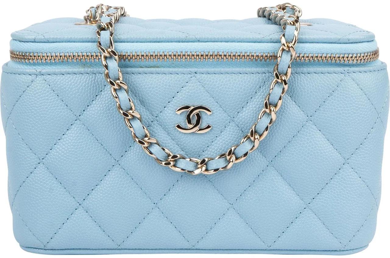 Chanel Crossbody Bags - Chanel Quilted Caviar Leather Vanity Crossbody Bag - Gr. unisize - in Blau - für Damen