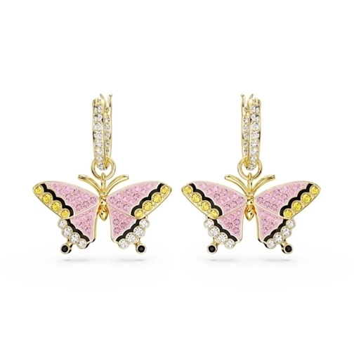 Swarovski Earcuffs Idyllia drop earrings, Butterfly, Gold-tone plated Multicolored