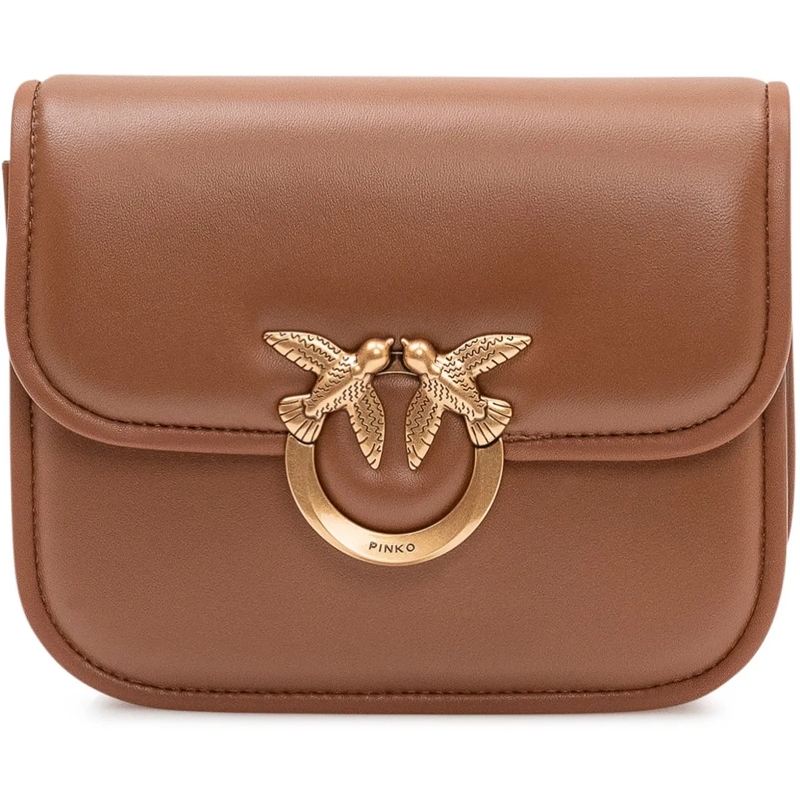 Pinko Schultertasche Borsa Love Box Mini con Patta beige