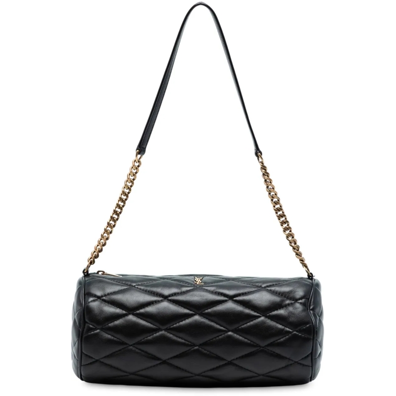 Saint Laurent Schultertasche Small Quilted Lambskin Sade Tube Bag schwarz