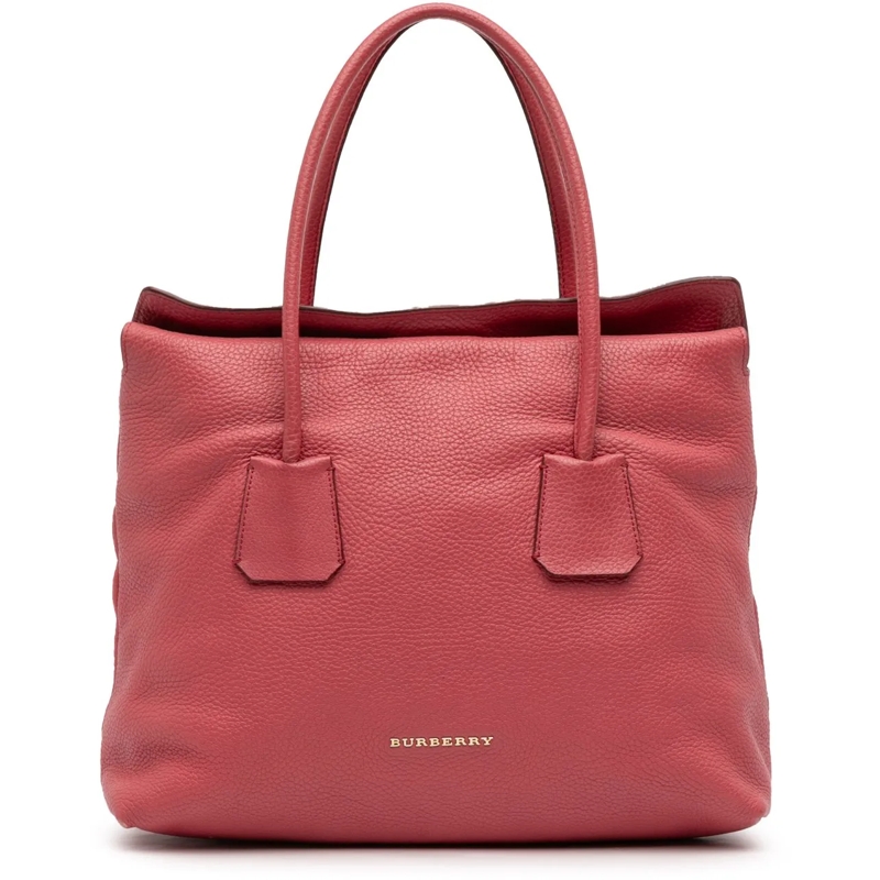 Burberry Shopper Grained Leather Baynard Tote rot