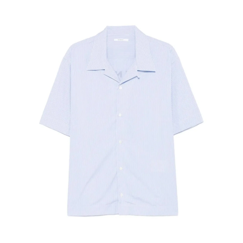 Givenchy Overhemd Pinstriped Short-Sleeved Cotton Shirt Purple