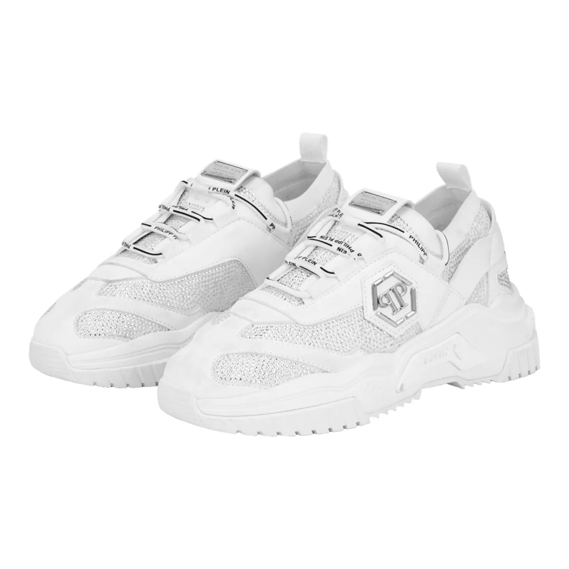 Philipp Plein Low-Top-Sneaker Low-Top Sneakers Predator Strass weiss