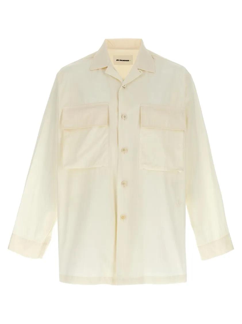 Thumbnail - Jil Sander - Logo Embroidery Shirt - Größe 48 - beige