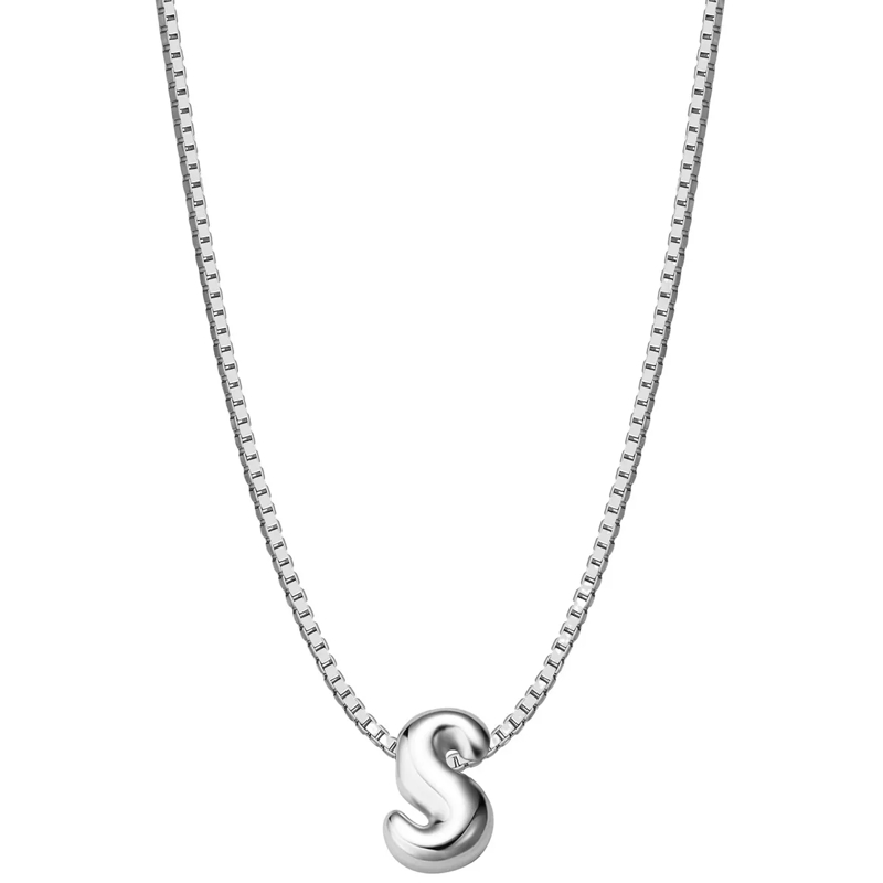 Glanzstücke München Mittellange Halskette Sterling Silber Halskette Buchstabe S silber
