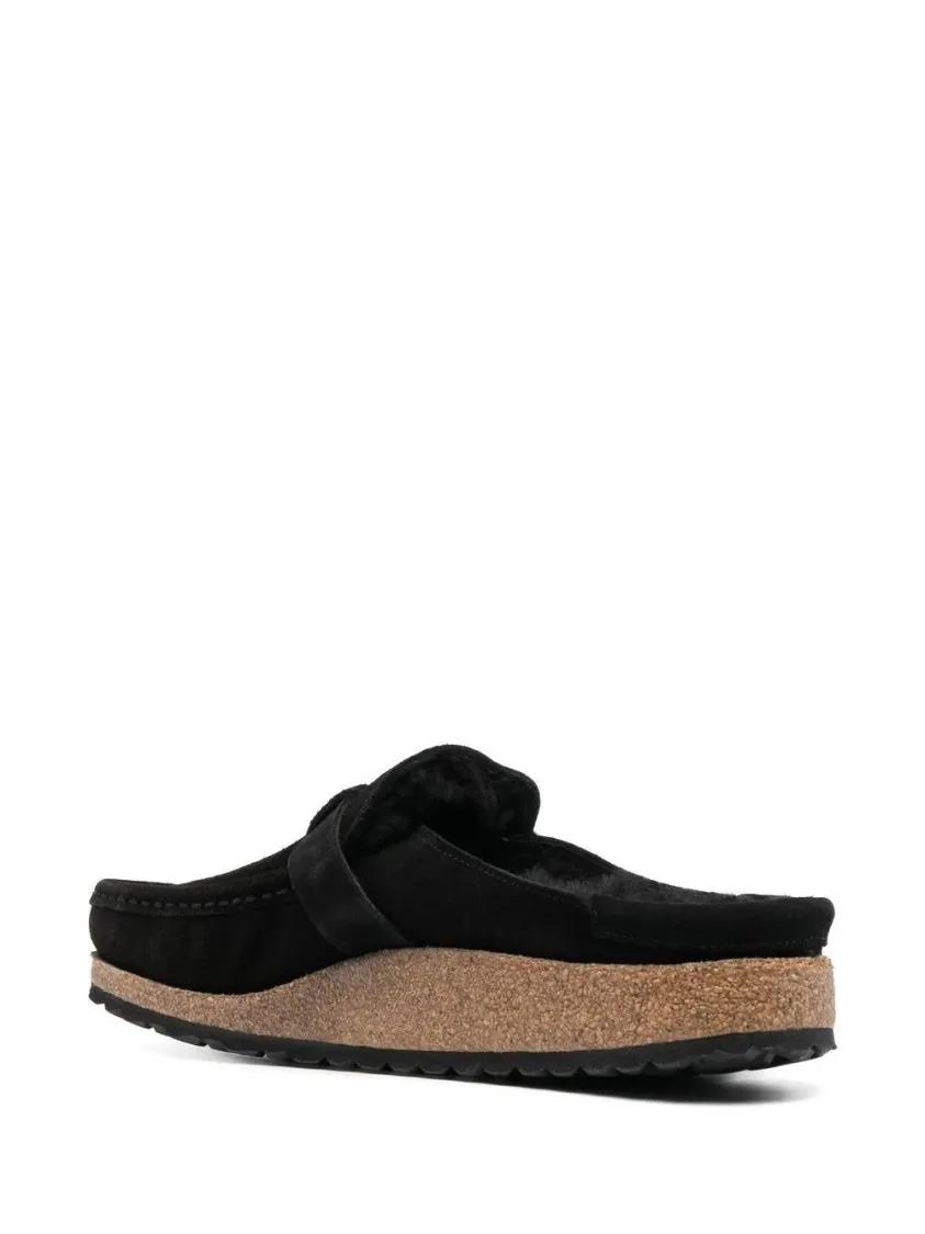 Thumbnail - Birkenstock Sandalen - Black Buckley Shearling Suede Slip-On Shoes - Gr. 38 (EU) - in Schwarz - für Damen