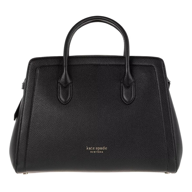 Kate Spade New York Tote Knott Pebbled Leather Large Satchel Black