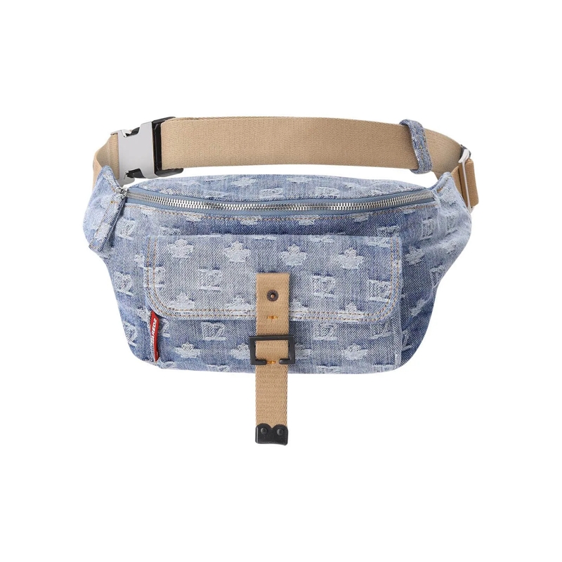 Dsquared2 Schultertasche Gürteltasche aus Denim blau