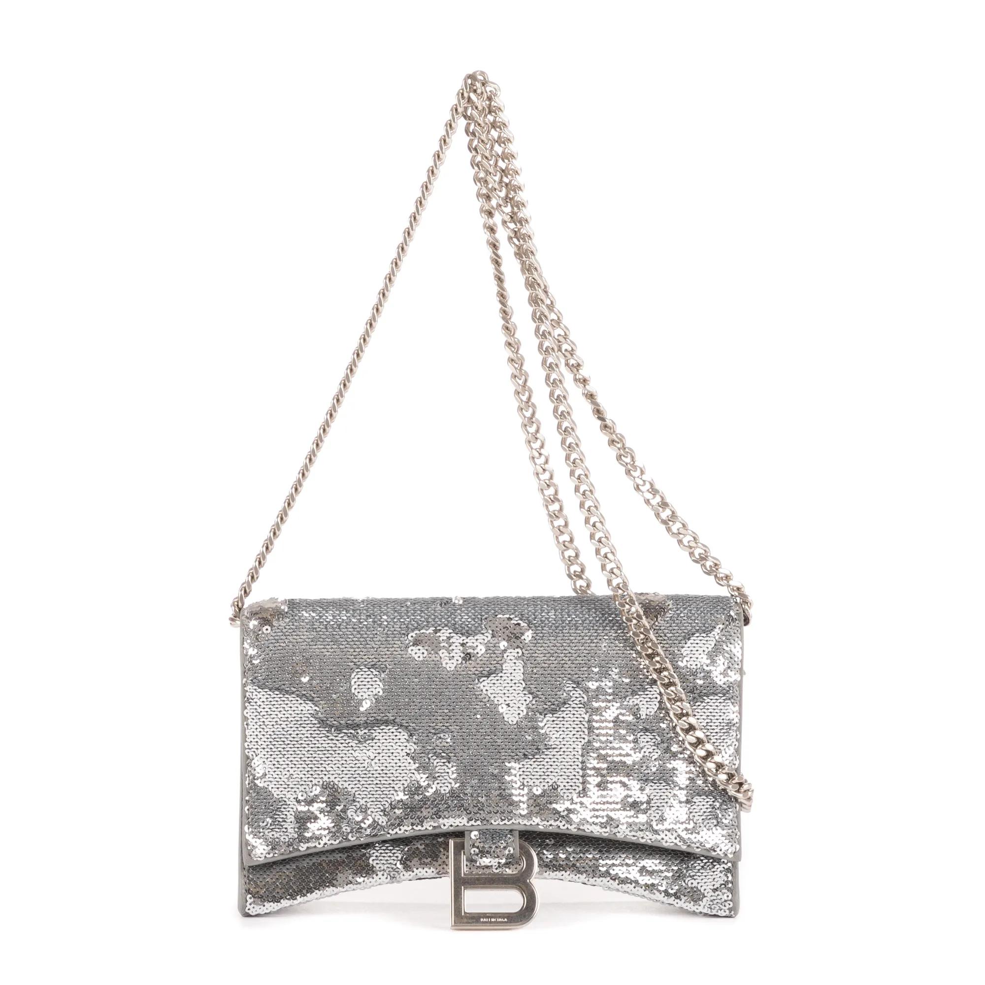 Balenciaga Crossbody Bags - Hourglass Wallet on Chain - Gr. unisize - in Silber - für Damen