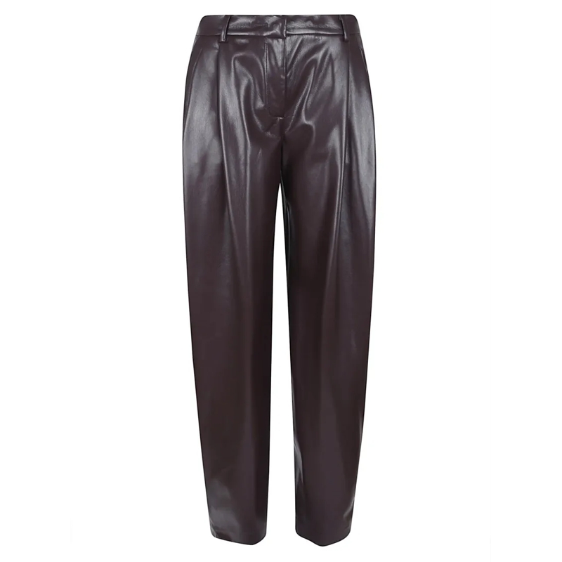Andamane  Tapered Vegan Leather Trousers Black