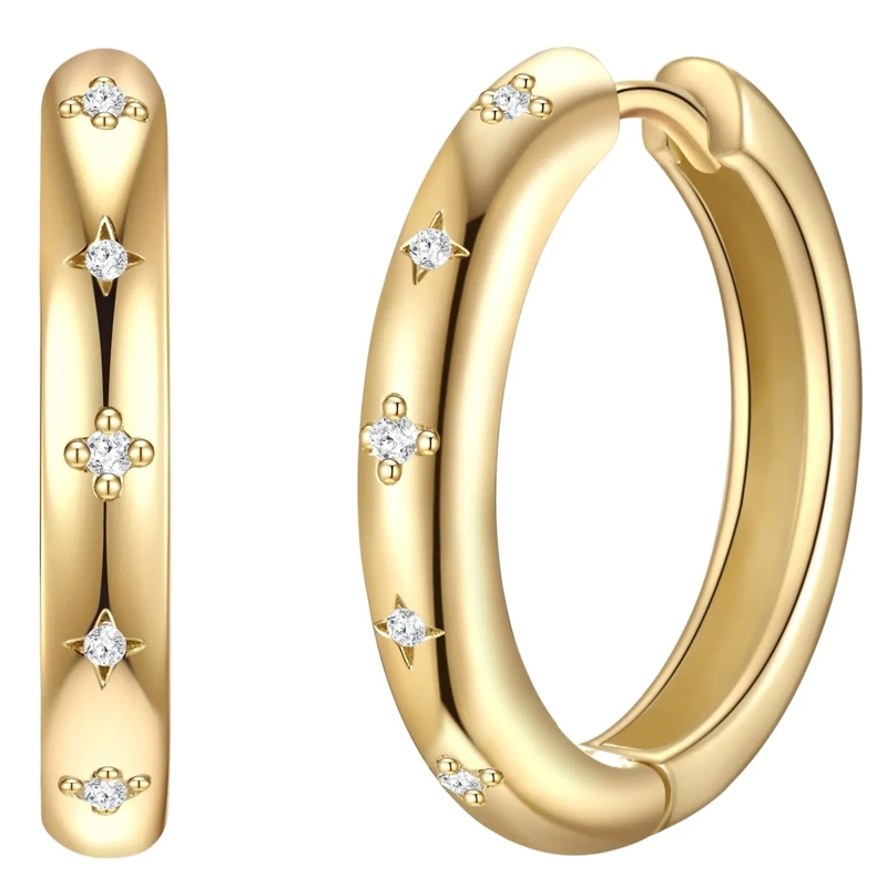 Glanzstücke München Ohrhänger Sterling Silber Creolen Zirkonia gold