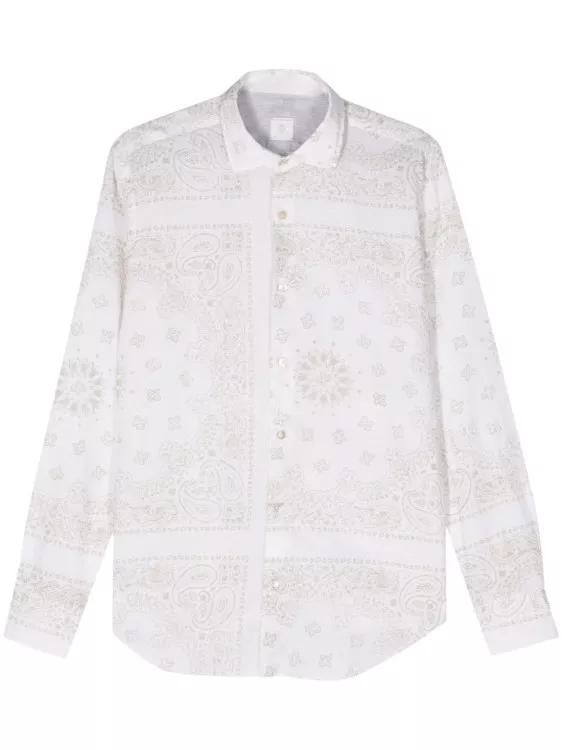 Thumbnail - Eleventy - Paisley-Print Button-Up Shirt - Größe 40 - weiß