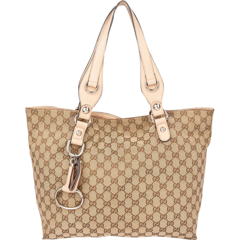 Gucci Schultertasche Gucci GG Monogram Horsebit Handbag braun