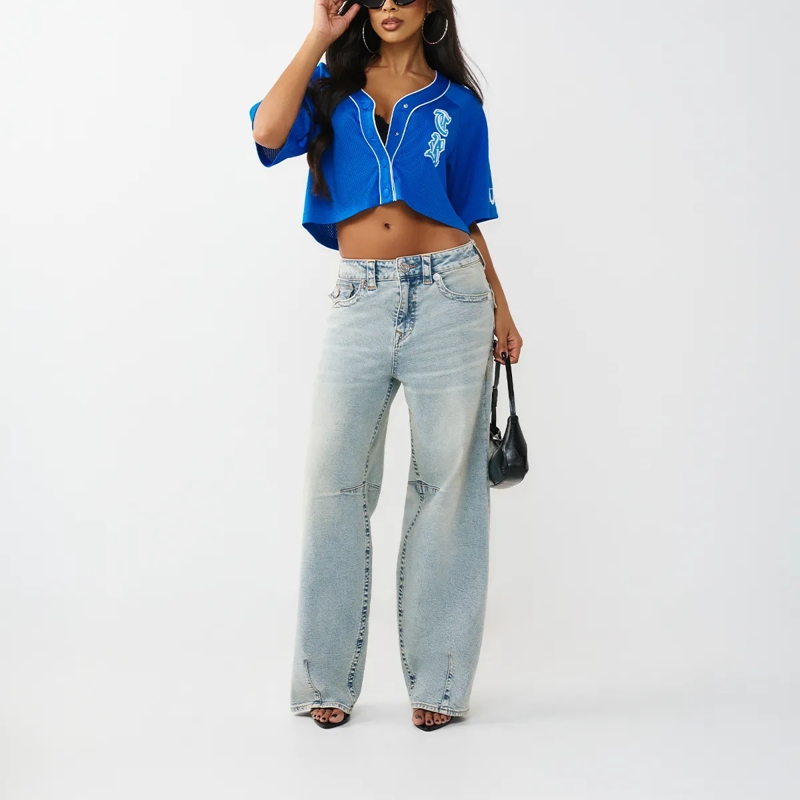 True Religion Bluse - Hemd/Bluse im Baseball-Stil- Lockere Passform- blau(Image 2)