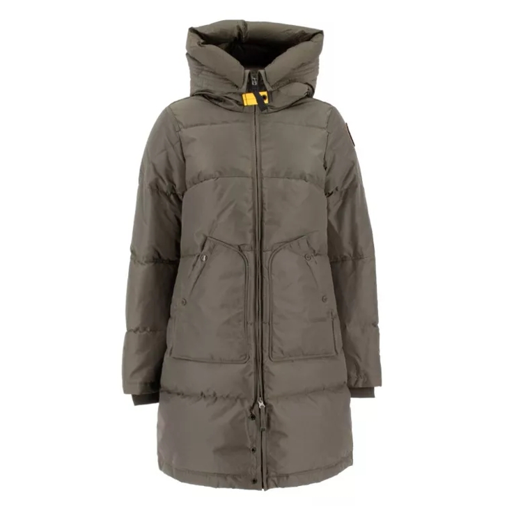 Parajumpers Olive Green Long Down Jacket Green Piumini