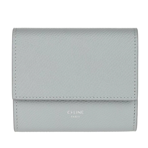 Celine Trifold Wallet Small Leather Mineral Blue Vikbar plånbok